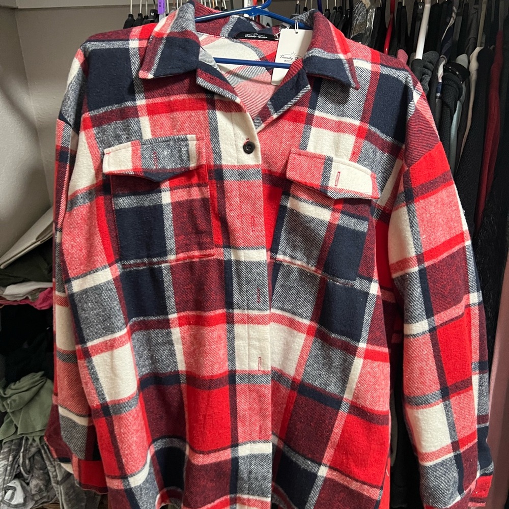 Trendy queen flannel shacket